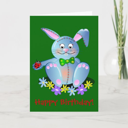 Happy Birthday Card mit Bunny Karte (Vorderseite)