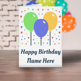 Happy Birthday Card mit farbigen Balloons