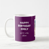Happy Birthday Card mit Foto auf einer Tasse (Links)