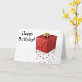 Happy Birthday Card mit Geschenk und Sternen Karte (Gelbe Blume)