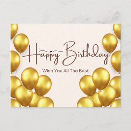 Happy Birthday Card mit Gold Balloons Postkarte
