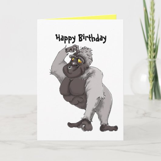 Happy Birthday Card mit Gorilla Song Karte (Vorderseite)