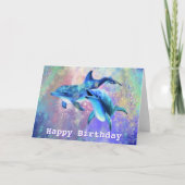 Happy Birthday Card mit Happy Dolphin Couple Karte (Vorderseite)