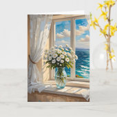 Happy Birthday Card mit hübscher Ozeanszene Karte (Gelbe Blume)