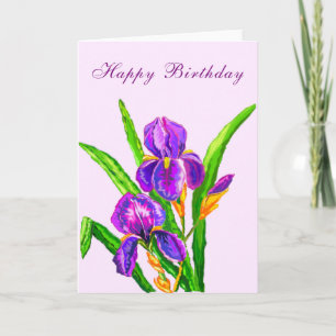 Happy Birthday Card mit irischer Blume Karte
