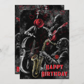 Happy Birthday Card mit Jazz Music Band (Vorne/Hinten)