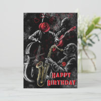 Happy Birthday Card mit Jazz Music Band