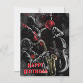 Happy Birthday Card mit Jazzband Feiertagskarte (Rückseite)