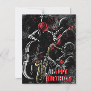 Happy Birthday Card mit Jazzband Feiertagskarte
