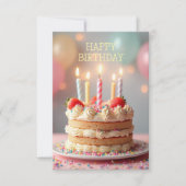 Happy Birthday Card mit Kuchen RSVP Karte (Vorderseite)