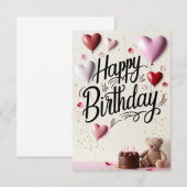 Happy Birthday Card mit Liebe Herz (Vorne/Hinten)