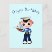 Happy Birthday Card mit Little Sailor Boy Postkarte (Vorderseite)