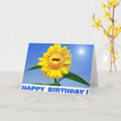 Happy Birthday Card mit lustiger Sonnenblume Karte (Gelbe Blume)