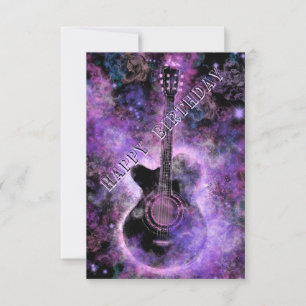 Happy Birthday Card mit musikalischem Gitarrendesi Karte
