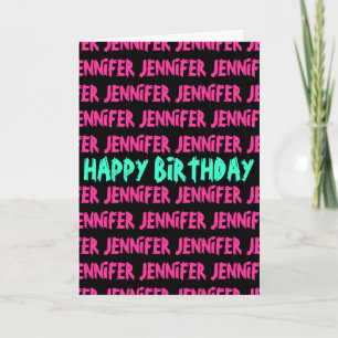 Happy Birthday Card mit neonfarbenem Text Karte