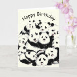 Happy Birthday Card mit Panda Family Funny Karte<br><div class="desc">Geburtstagskarten der Pandas-Familie - MIGNED-Malerei</div>