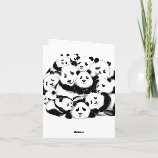 Happy Birthday Card mit Pandas - Funny Karte (Rückseite)