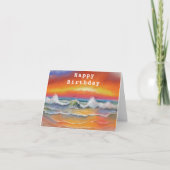 Happy Birthday Card mit Sea Sunset - Malerei Karte (Vorderseite)