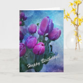 Happy Birthday Card mit Tulpen sagen Karte (Gelbe Blume)