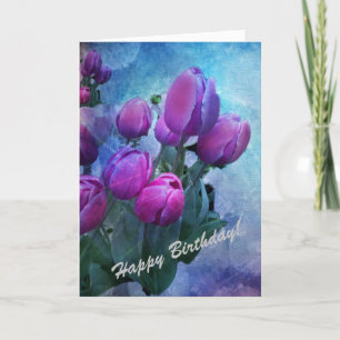 Happy Birthday Card mit Tulpen sagen Karte