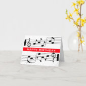 Happy Birthday Card Musiknote Score Weiß Karte (Gelbe Blume)