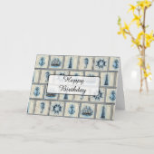 Happy Birthday Card Nautical Themed Karte (Gelbe Blume)