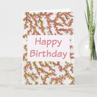 Happy Birthday Card Orange Vines Karte