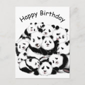 Happy Birthday Card Pandas Family Happy Hug Postkarte (Vorderseite)