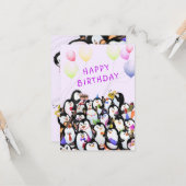 Happy Birthday Card Penguin Birthdays Party Funny Karte (Vorderseite/Rückseite Beispiel)