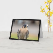 Happy Birthday Card Peregrine Falcon Karte (Gelbe Blume)
