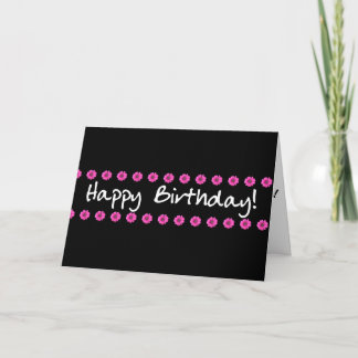 Happy Birthday Card Pink Mini Daisies Karte