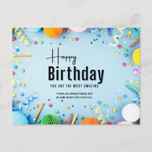 Happy Birthday Card Postkarte (Vorderseite)