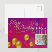 Happy Birthday Card Postkarte (Vorne/Hinten)