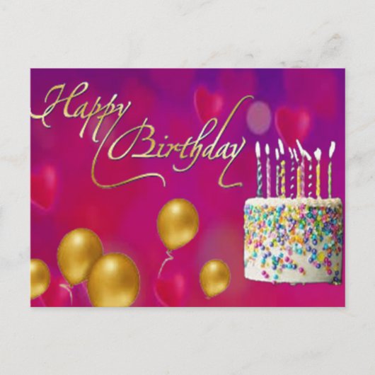 Happy Birthday Card Postkarte (Vorderseite)
