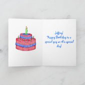 Happy Birthday Card Red Cake on Yellow Karte (Innenseite)