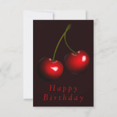 Happy Birthday Card Red Cherry - Ihr Textname Karte (Rückseite)