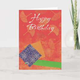 Happy Birthday Card Red Collage Karte