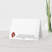 Happy Birthday Card Red Fairy Pilz mit Sonne Karte (Rückseite)