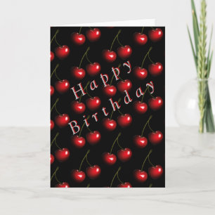Happy Birthday Card Red Sweet Cherry Karte