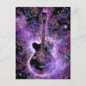 Happy Birthday Card Rock and Roll Guitar Music Postkarte (Vorderseite)