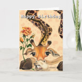 Happy Birthday Card Romantic Giraffe Funny Karte (Vorderseite)