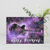 Happy Birthday Card Romantic Gitarre (Stehend Vorderseite)