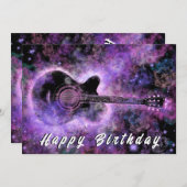 Happy Birthday Card Romantic Gitarre (Vorne/Hinten)