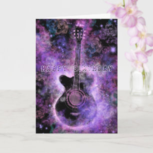 Happy Birthday Card Romantic Gitarre Karte