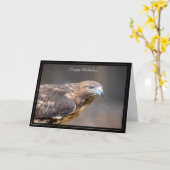 Happy Birthday Card Rot-Schwanz-Hawk Karte (Gelbe Blume)