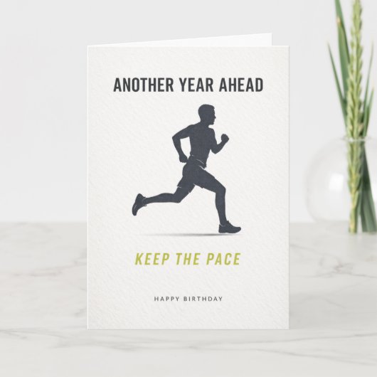 happy birthday card runner karte (Vorderseite)