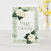 Happy Birthday Card Sage Green und Ivory Florals Karte (Gelbe Blume)