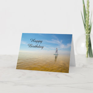 Happy Birthday Card Sailboard Thema Karte