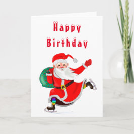 Happy Birthday Card Santa mit Geschenken Karte