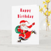 Happy Birthday Card Santa mit Geschenken Karte (Gelbe Blume)